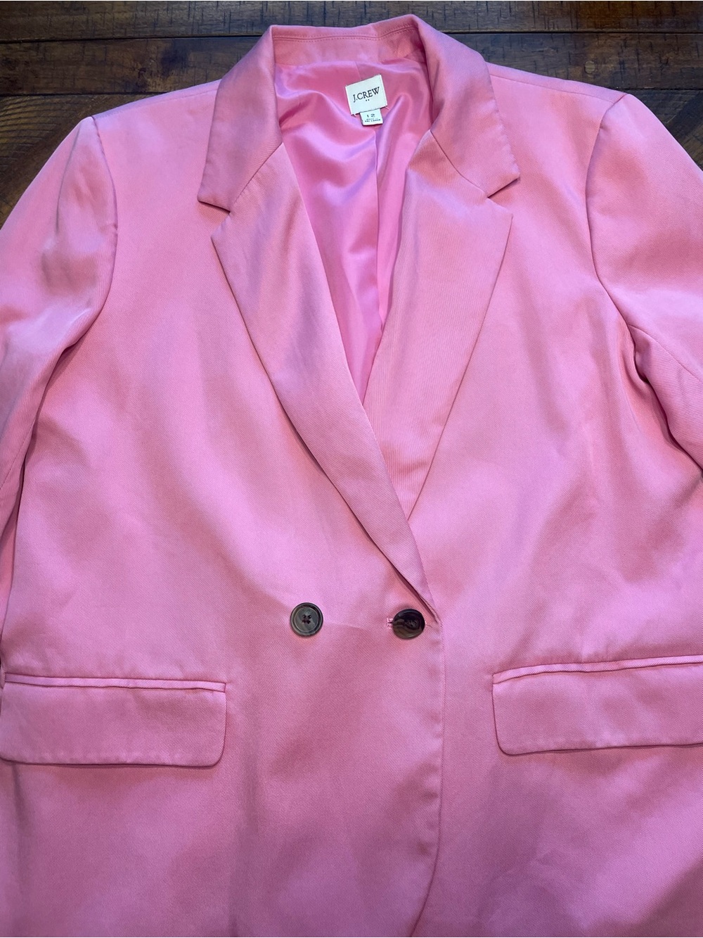 J. Crew Bubblegum Pink Double-Breasted Blazer